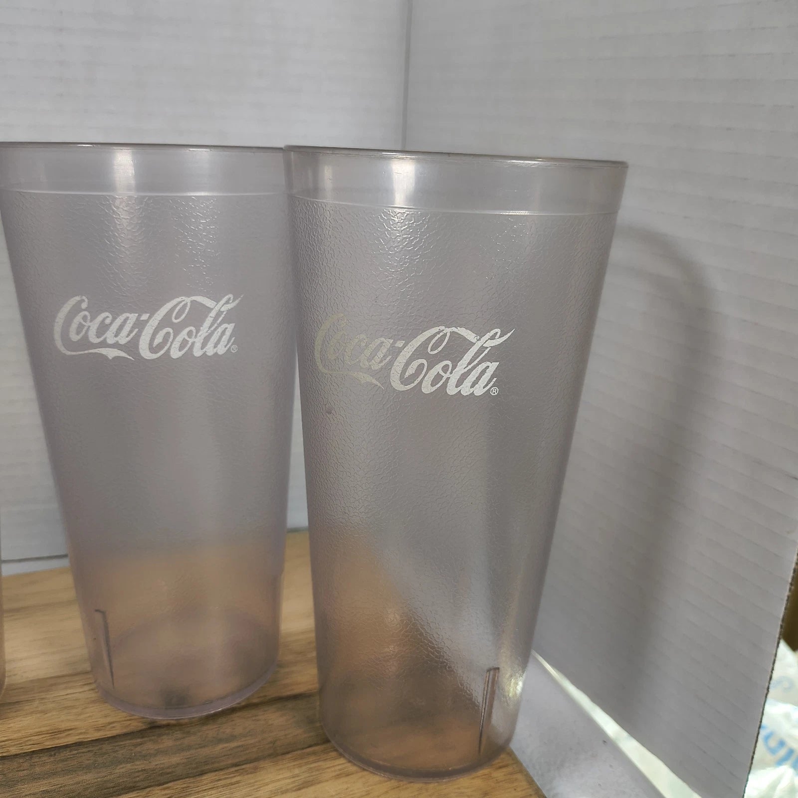 Lot of 6 Coca-Cola 24oz Clear Plastic Restaurant Cups Carlisle USA Vintage | eBay