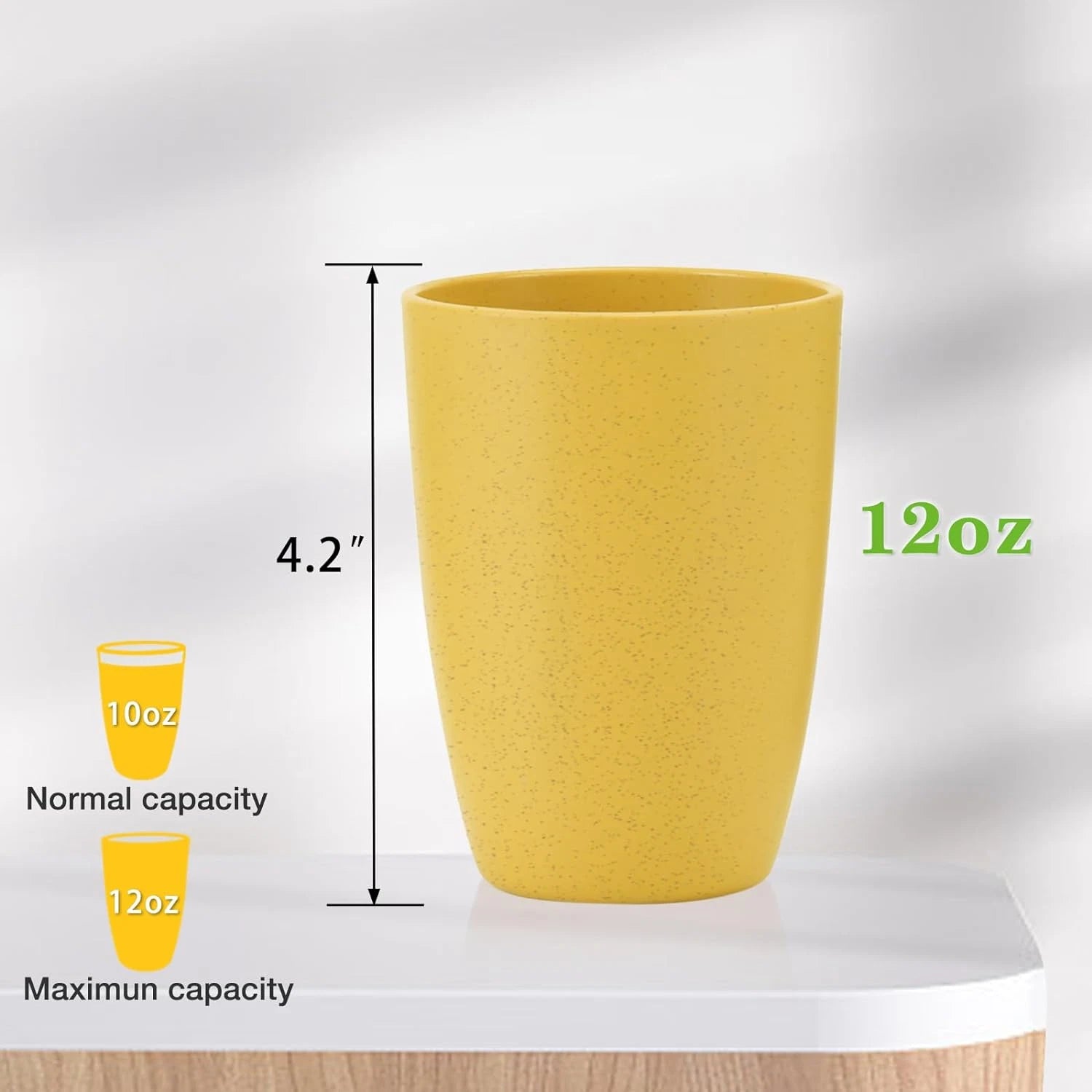 Wheat Straw Cups Set of 6, 12 Oz Unbreakable Drinking, Reusable, Stackable Tumbl | eBay