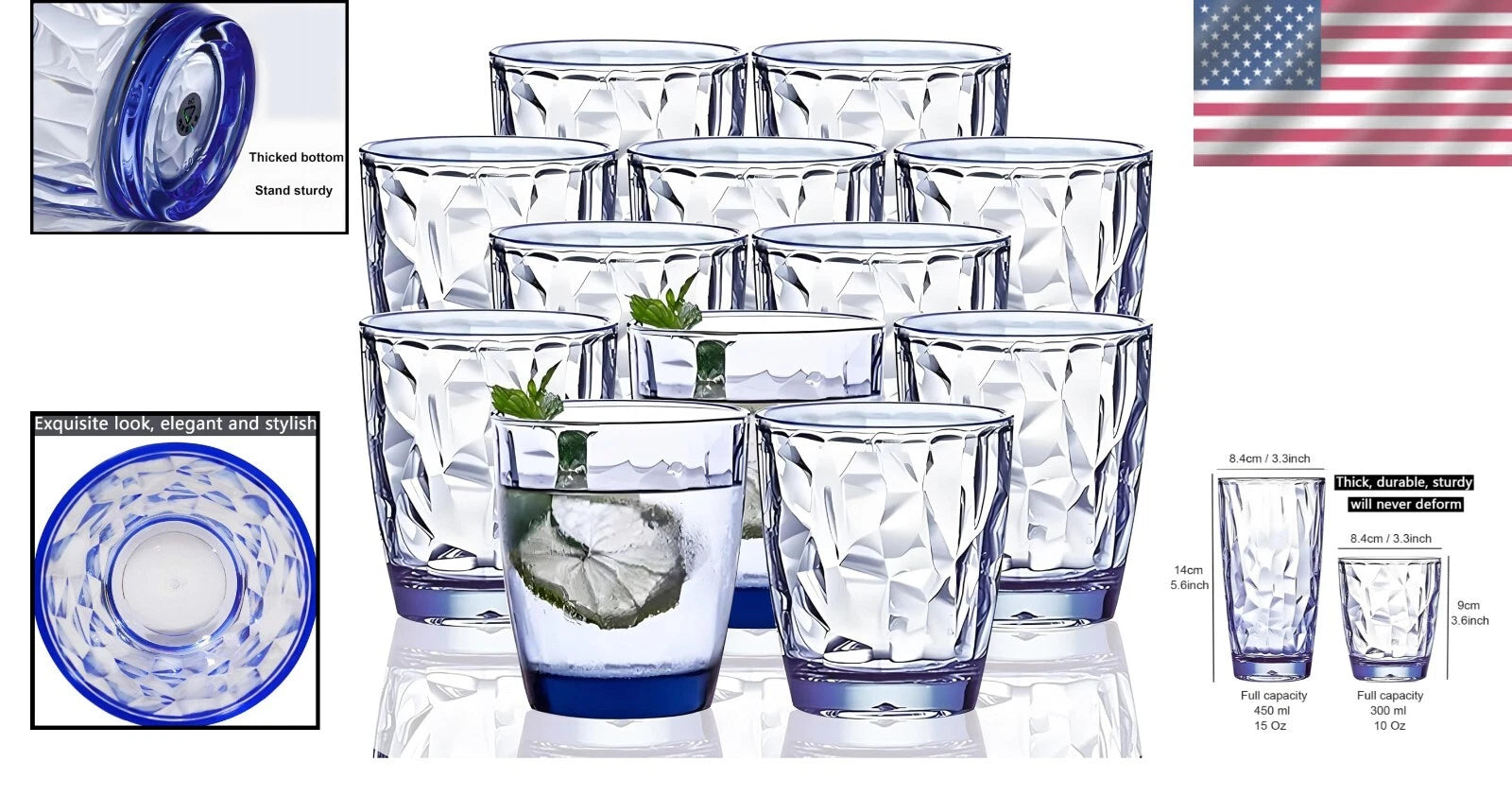 Modern 12-Piece Tritan Drinking Glass Set - Stylish, Unbreakable & FDA Approved | eBay