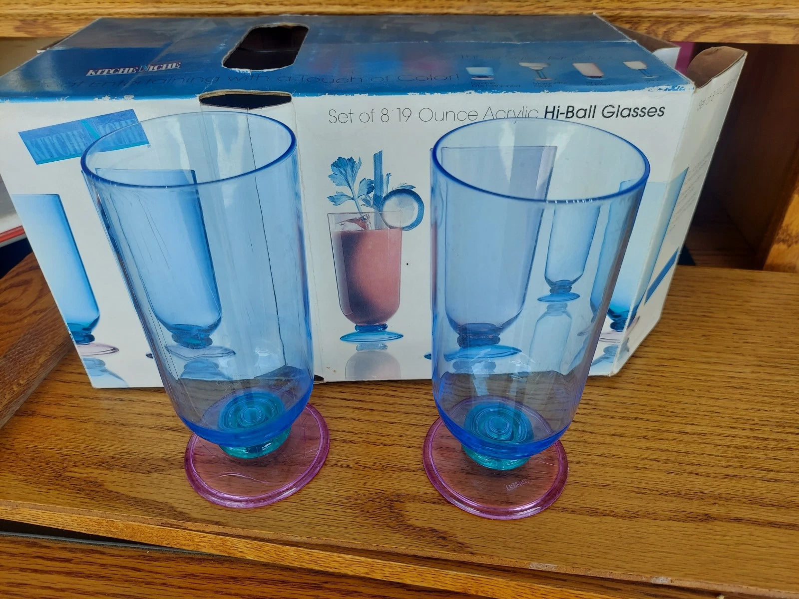 Set Of 6 19 Oz Acrylic Kitchen Niche Glasses With Box | eBay