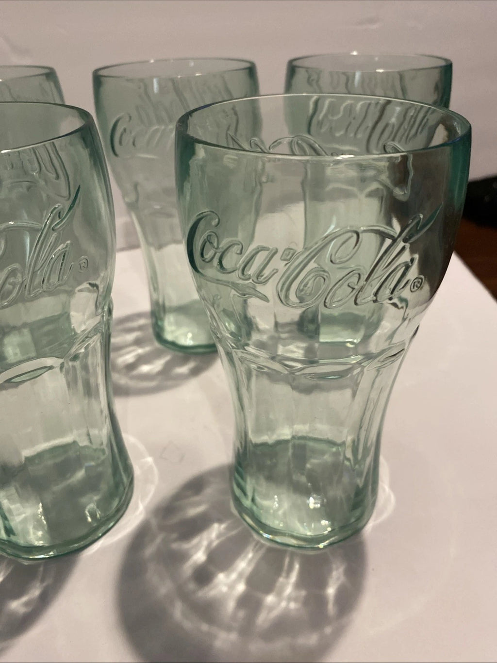 Set of 7 Coca -Cola Green Plastic Tumblers 6” Embossed Logo VTG Style Cups | eBay