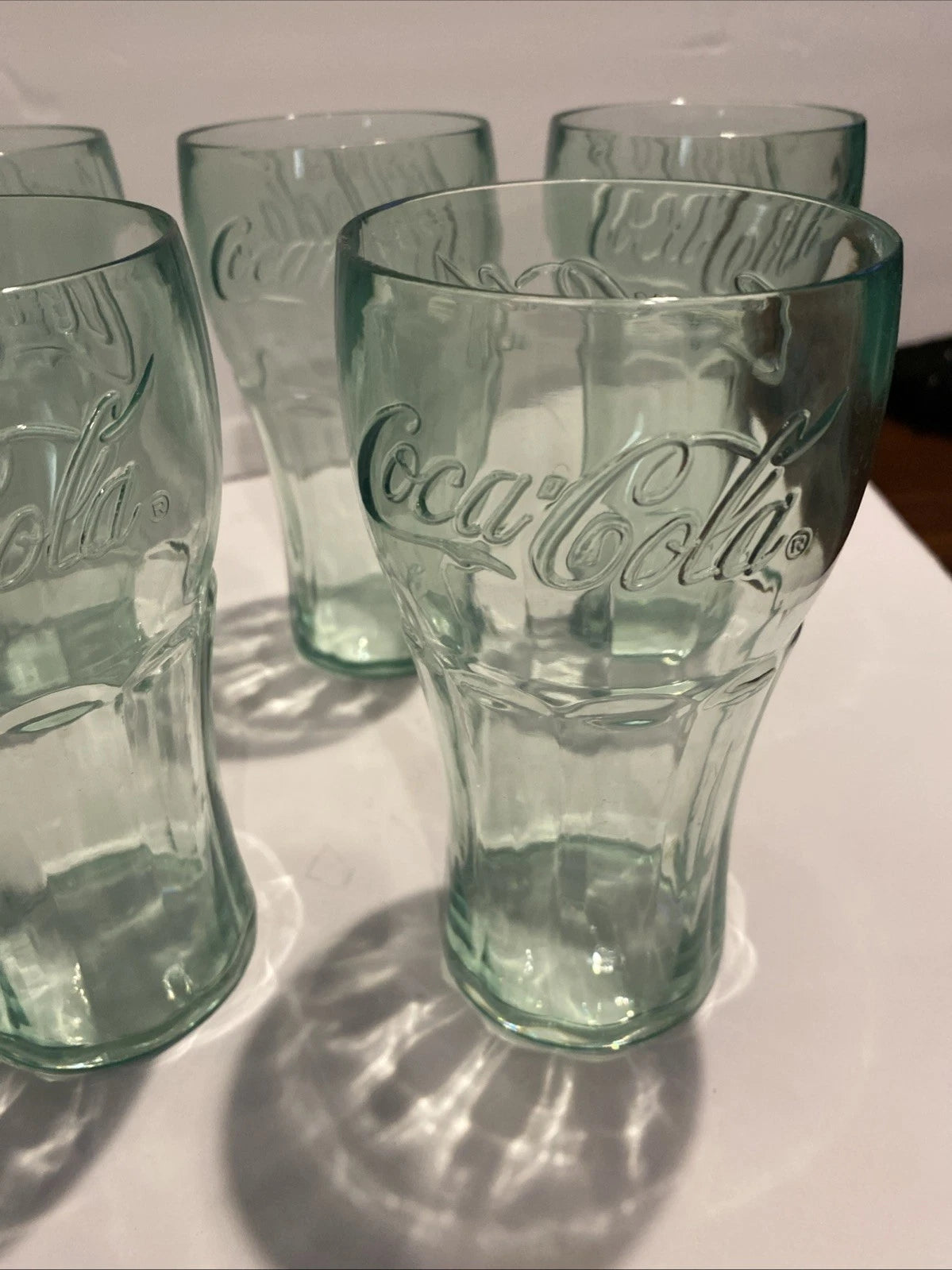 Set of 7 Coca -Cola Green Plastic Tumblers 6” Embossed Logo VTG Style Cups | eBay