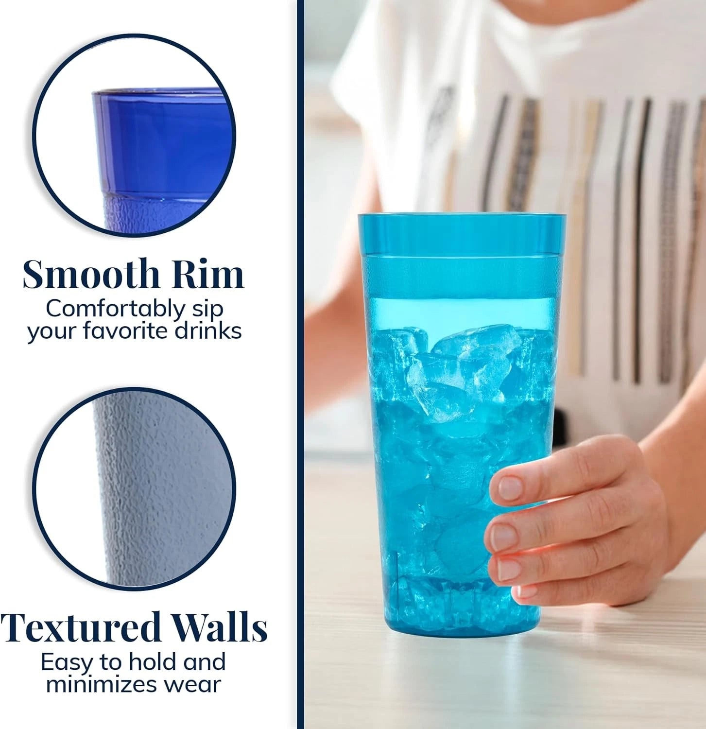 US Acrylic Cafe Plastic Reusable Tumblers (Set of 16) 20-ounce, Coastal | eBay