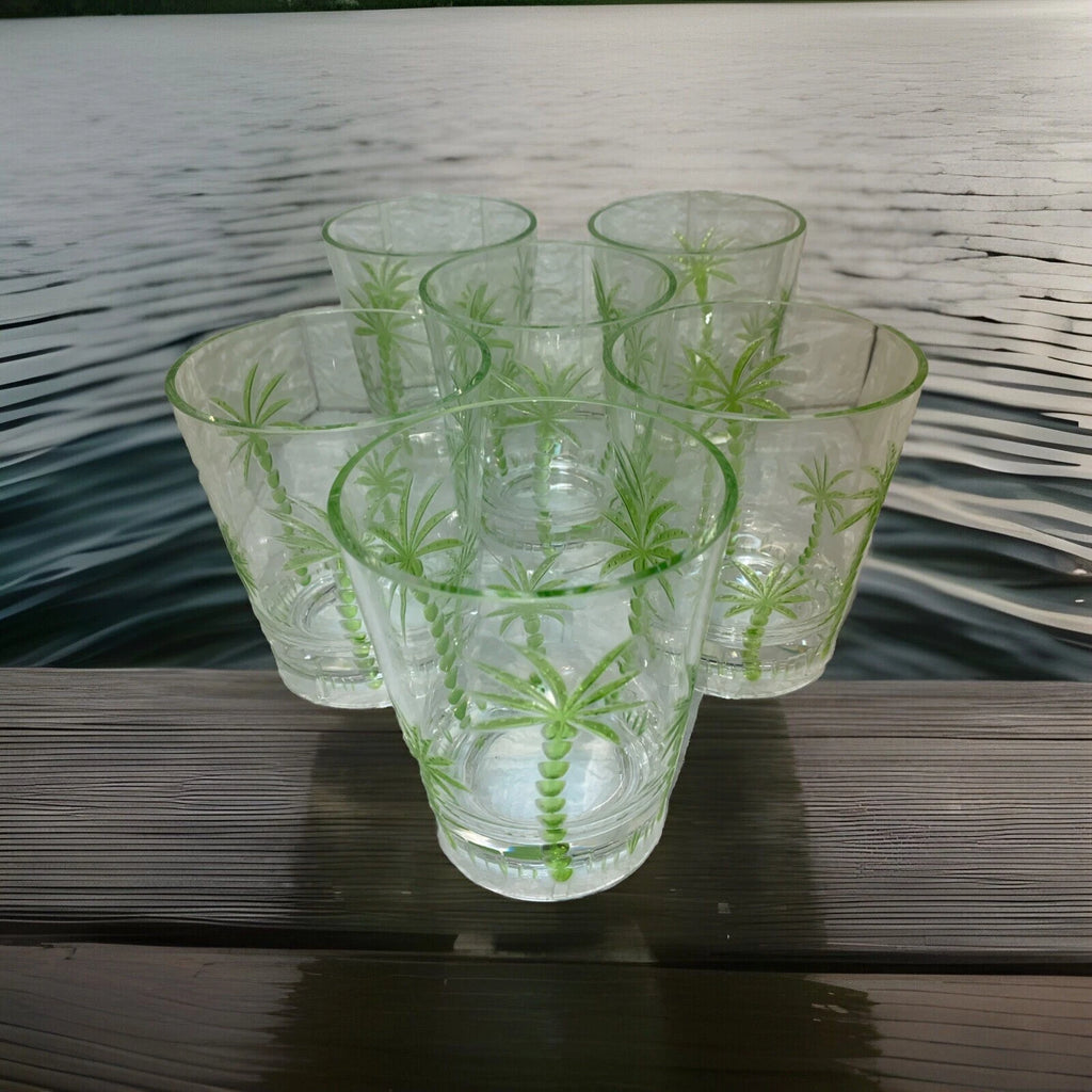 6 Ct. Acrylic Short Tumblers Palm Trees Drinking Cups Summer Tropical 4 1/2” LNC | eBay