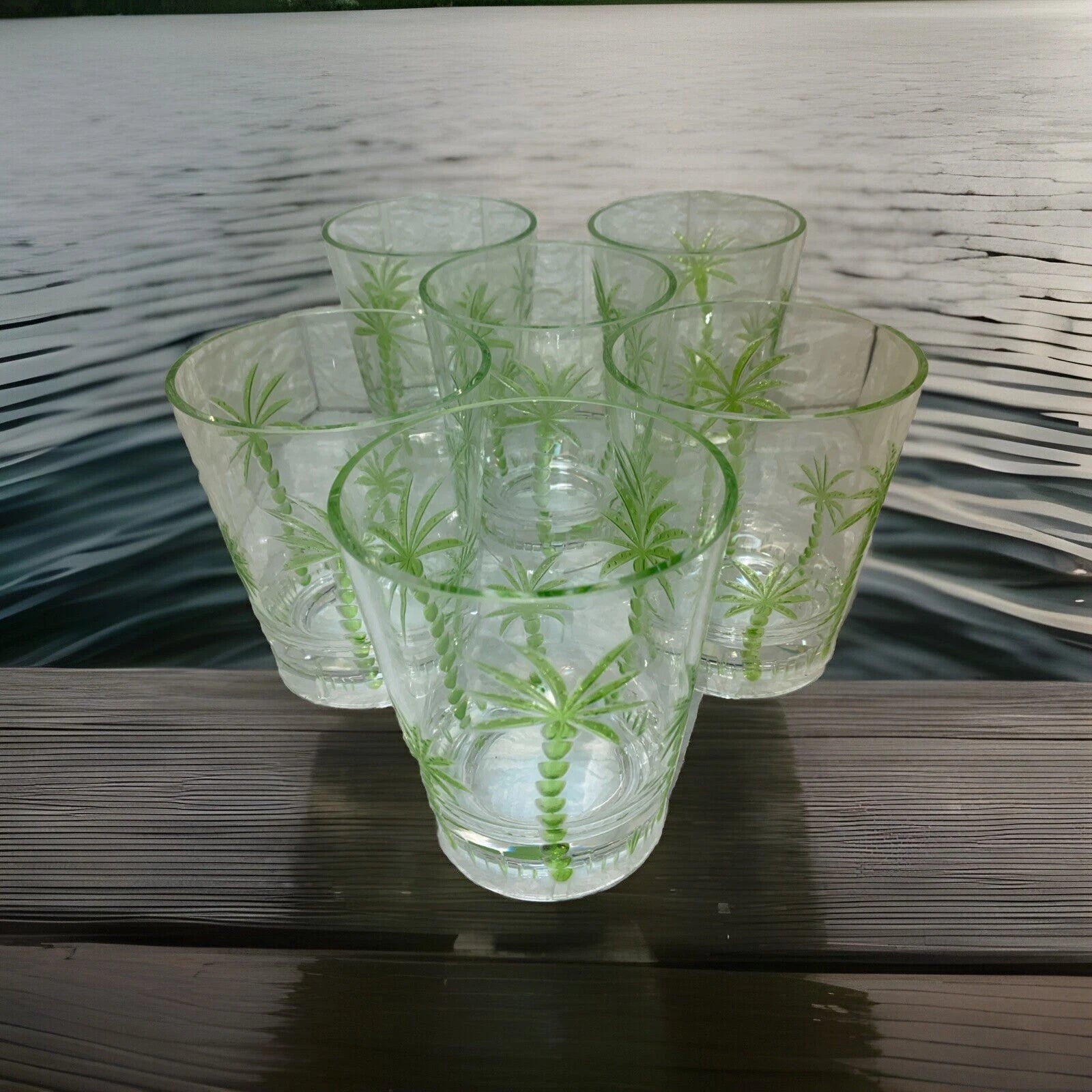 6 Ct. Acrylic Short Tumblers Palm Trees Drinking Cups Summer Tropical 4 1/2” LNC | eBay