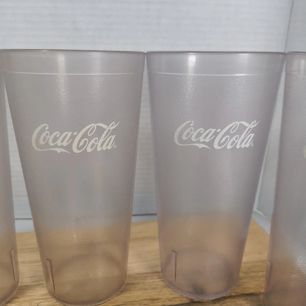 Lot of 6 Coca-Cola 24oz Clear Plastic Restaurant Cups Carlisle USA Vintage | eBay