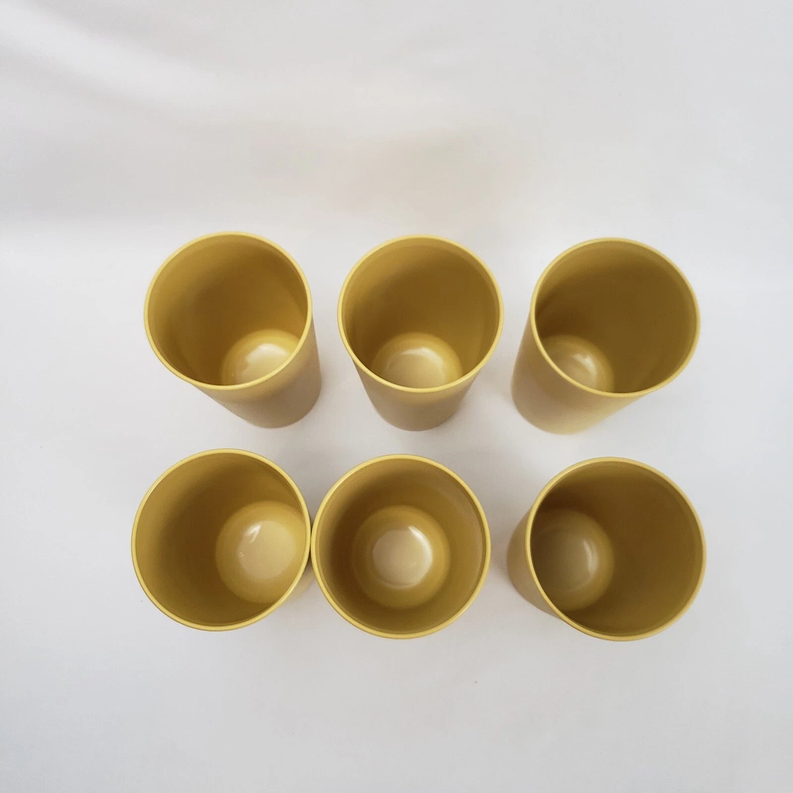 Vintage Tupperware Lot of 6 Tumblers 12 oz Drinking Cups Harvest Gold #873 NOS | eBay