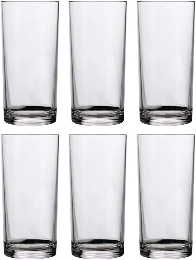 Modern 16oz Clear Plastic Water Cups Set of 6 | Reusable Tumblers Collection | eBay