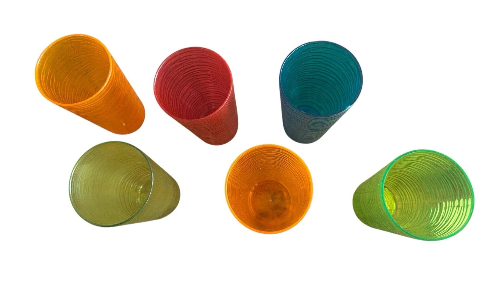 Set Of 5 MCM Acrylic Ribbed 7” Tall Tumblers | eBay