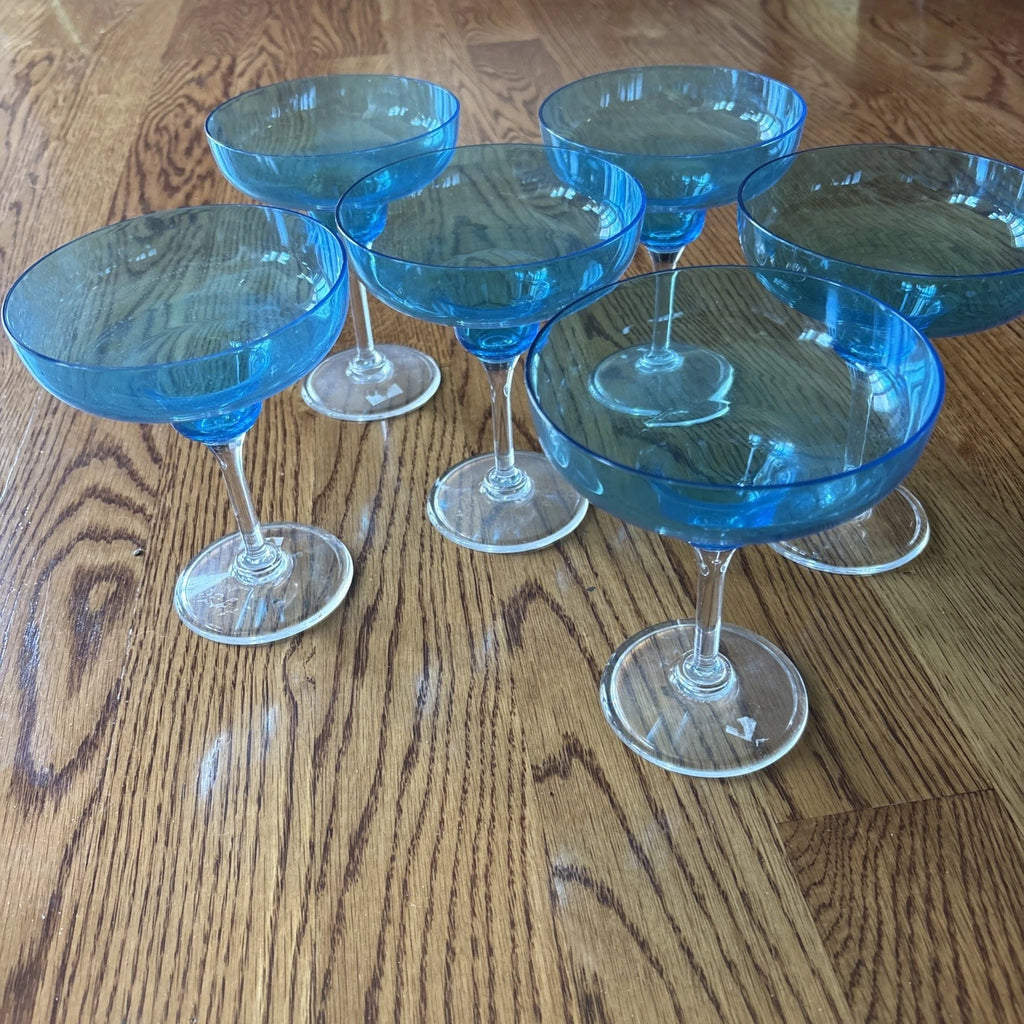 Set 6 Blue Plastic Acrylic Margarita Glasses Frozen Drinks New Precision Craft | eBay