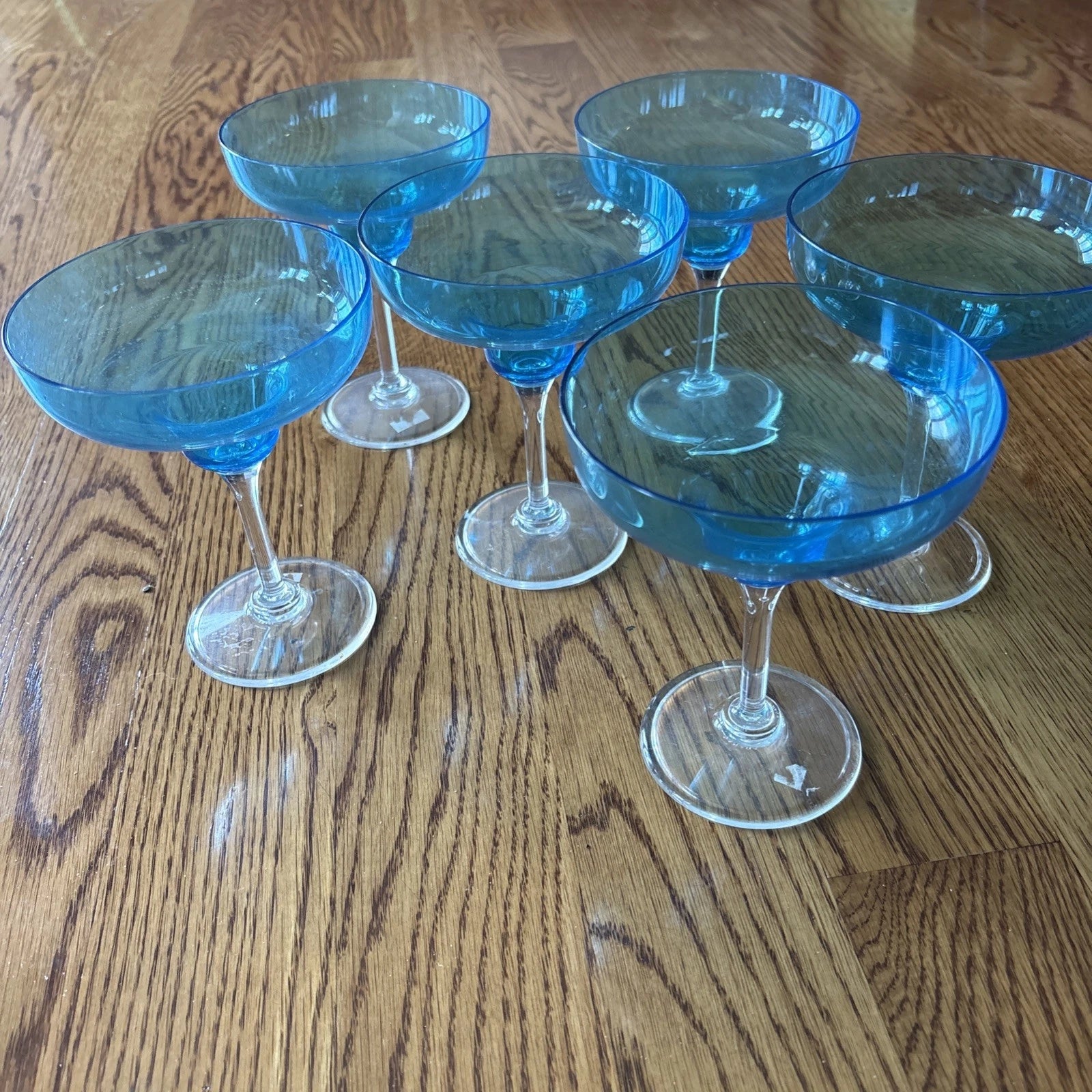 Set 6 Blue Plastic Acrylic Margarita Glasses Frozen Drinks New Precision Craft | eBay