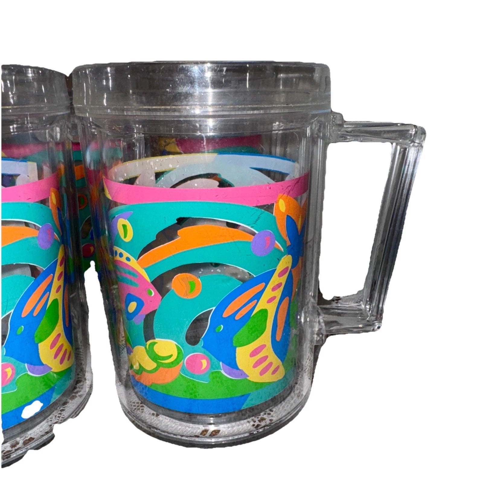 Tropical Fish Double Wall Plastic Tumblers Set Of 6 16 Oz Beach Party | eBay