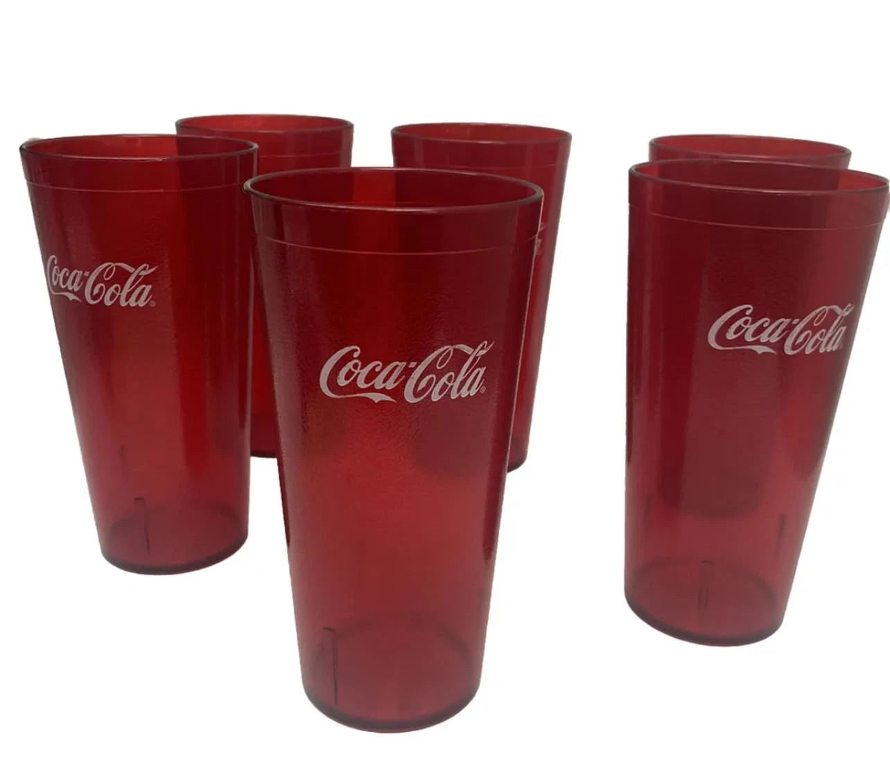 Set of 6 Coca Cola Restaurant Style Diner Red Plastic Tumblers Cup 24oz | eBay
