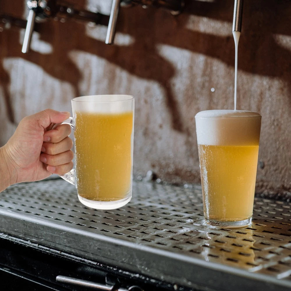 Set of 2 Transparent Beer Mug Freezer Beverage Clear Mugs Drinking Cup | eBay