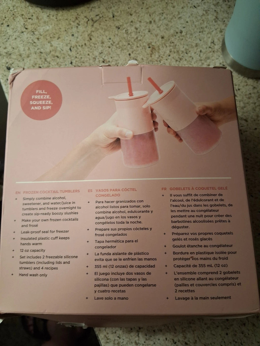 Set of 2 Rabbit Pink Frozen Cocktail Tumblers 12 oz Silicone New in Box TbX | eBay
