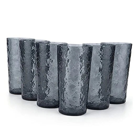 18-ounce Acrylic Highball Glasses Plastic Tumbler, set of Smoke 6 Gray | eBay