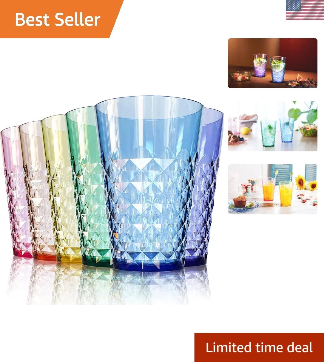 Unbreakable 32 oz Ocean-Inspired Tumblers Set of 6 - BPA-Free & Dishwasher Safe | eBay