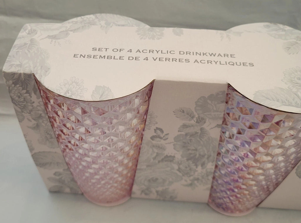 Shabby Chic 4 Pack Acrylic Drinkware Pink Studded Tumblers Cup 19 Oz BPA Free | eBay