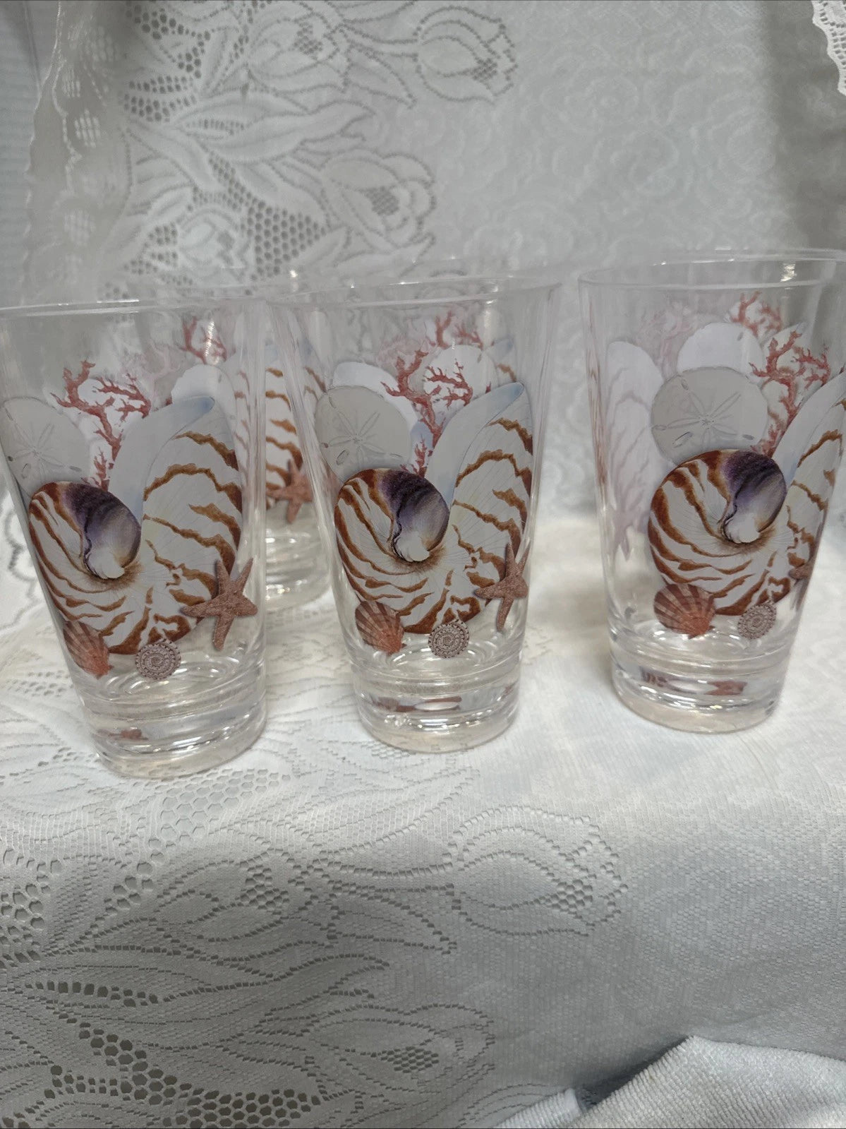Seashell Acrylic Tumblers Seashells Conch Set of 6 Nautical | eBay