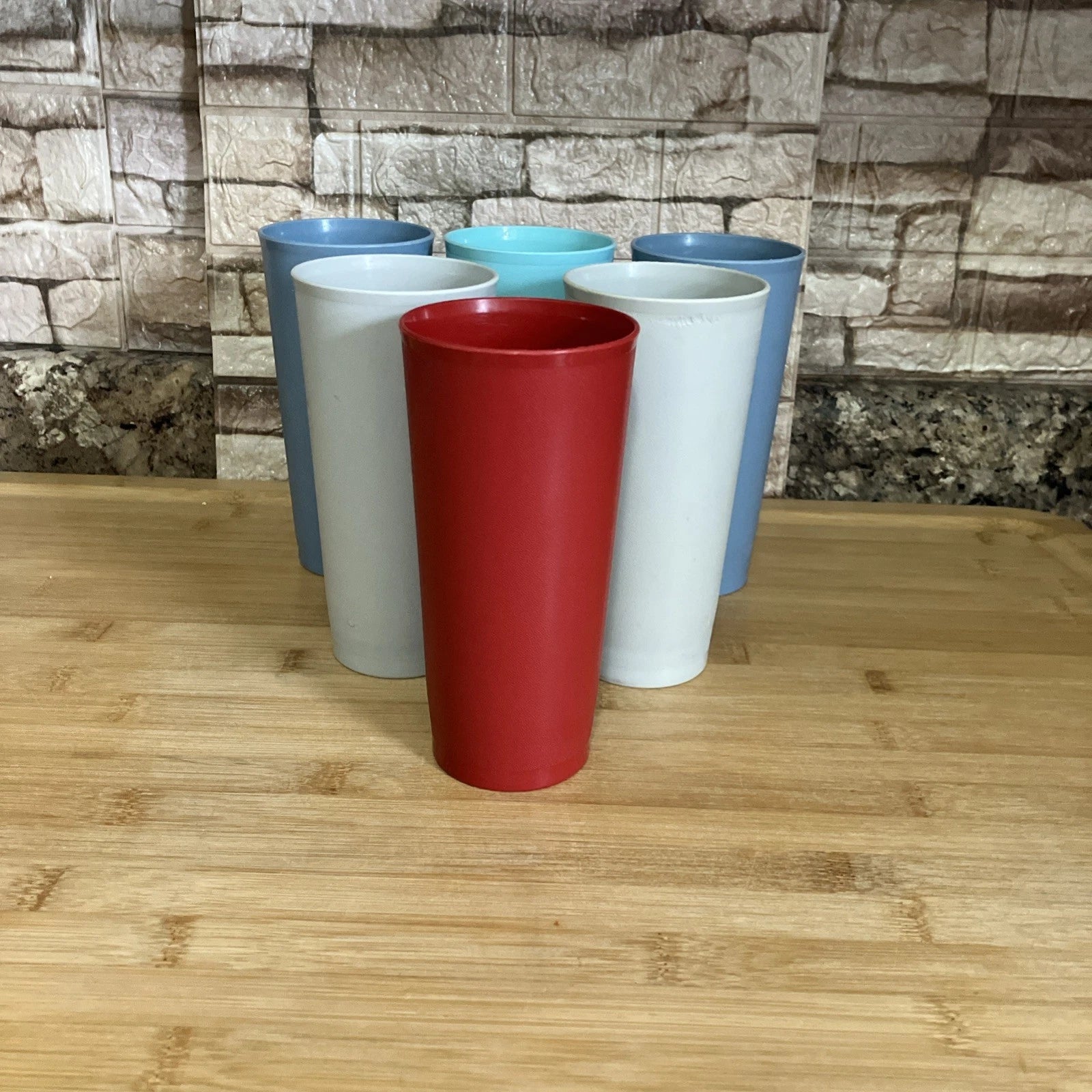 Tupperware Drink Beverage Tumblers Glasses 1348 Set of 6 Vintage Stackable 16 Oz | eBay