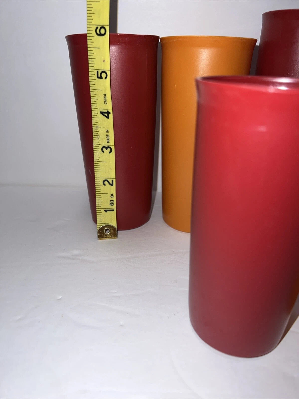 SET OF (6) Harvest VINTAGE TUPPERWARE Red Orange Plastic Glasses Tumblers | eBay