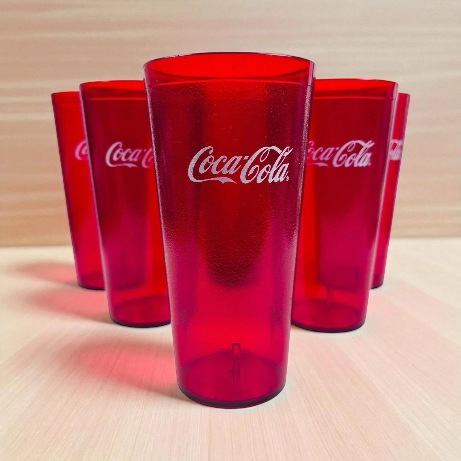 Coke Coca Cola Restaurant Red Plastic Tumblers Cups 20 oz Carlisle Lot of 6 New | eBay