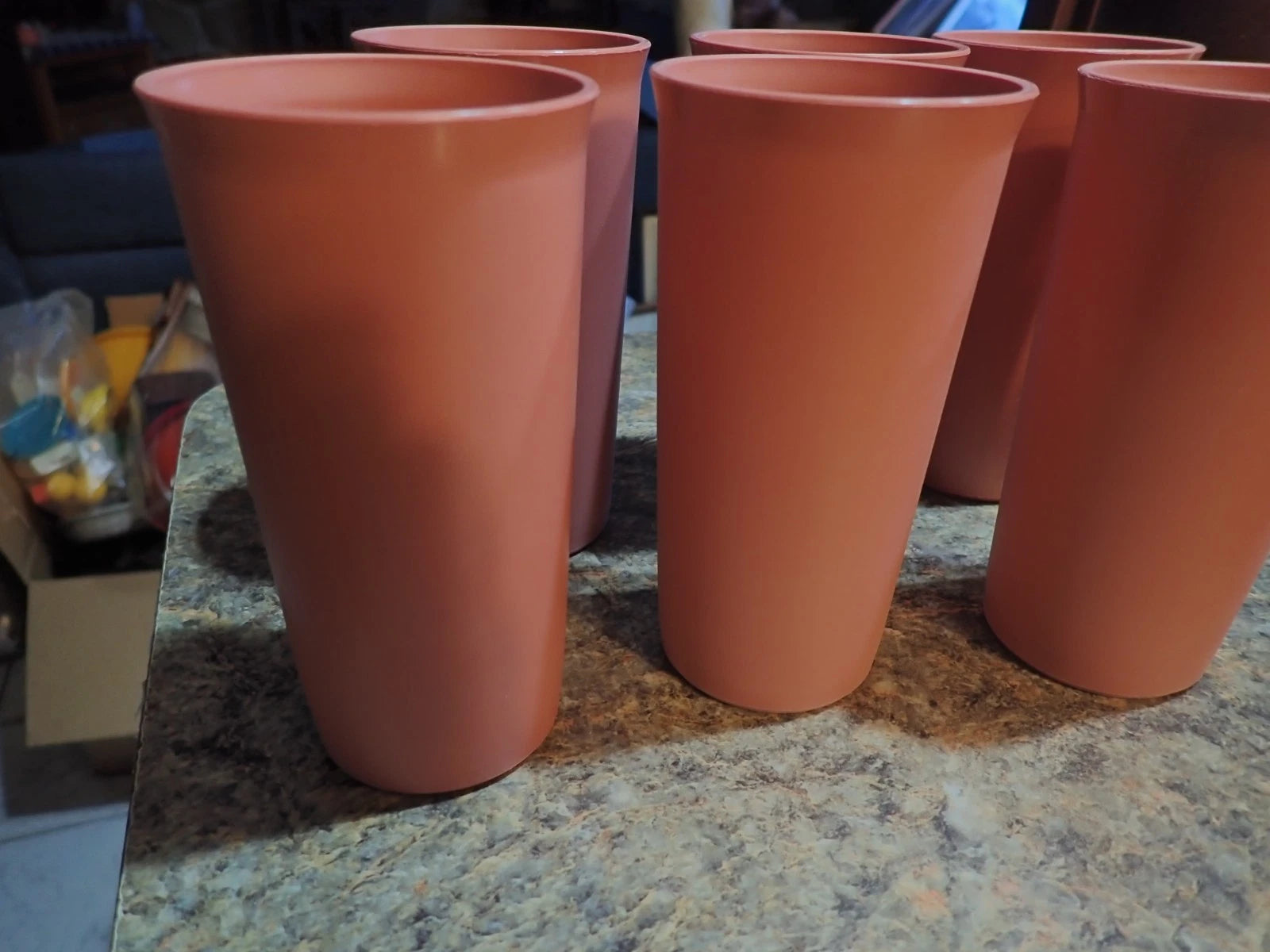 Set of 6 Tupperware Pastel Plastic Tumblers 9oz Cups #116 5" Tall Salmon Pink | eBay