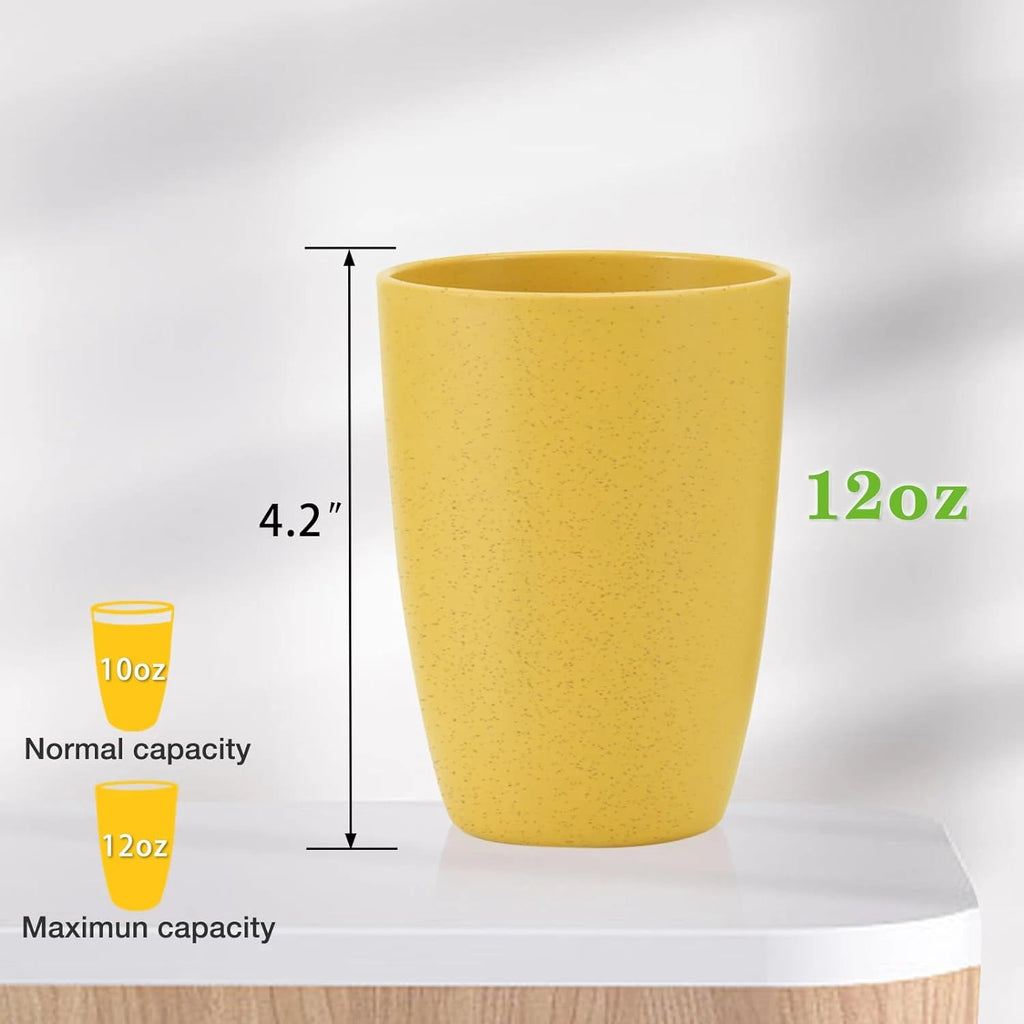 Wheat Straw Cups Set of 6 12Oz Unbreakable Reusable Stackable Tumbler Cups | eBay