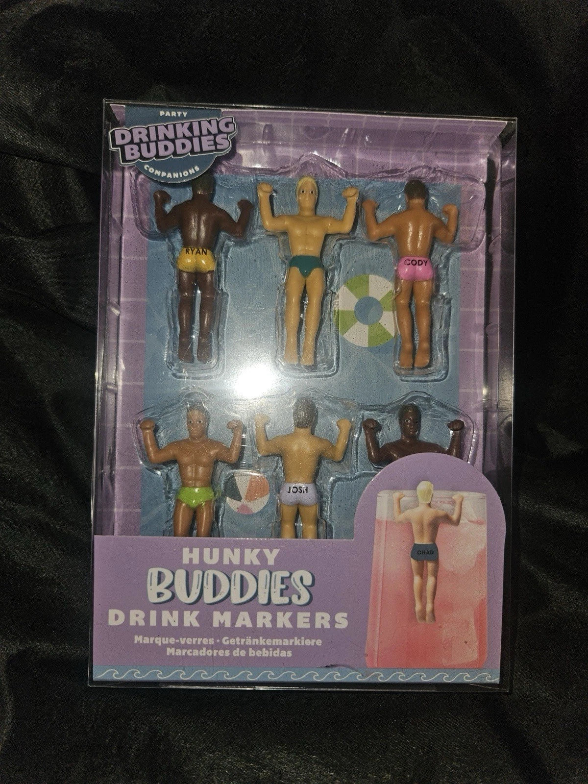 Drink Markers Drinking Buddies Hanging Men Set of 6 Cocktail Bachelorette Party | eBay