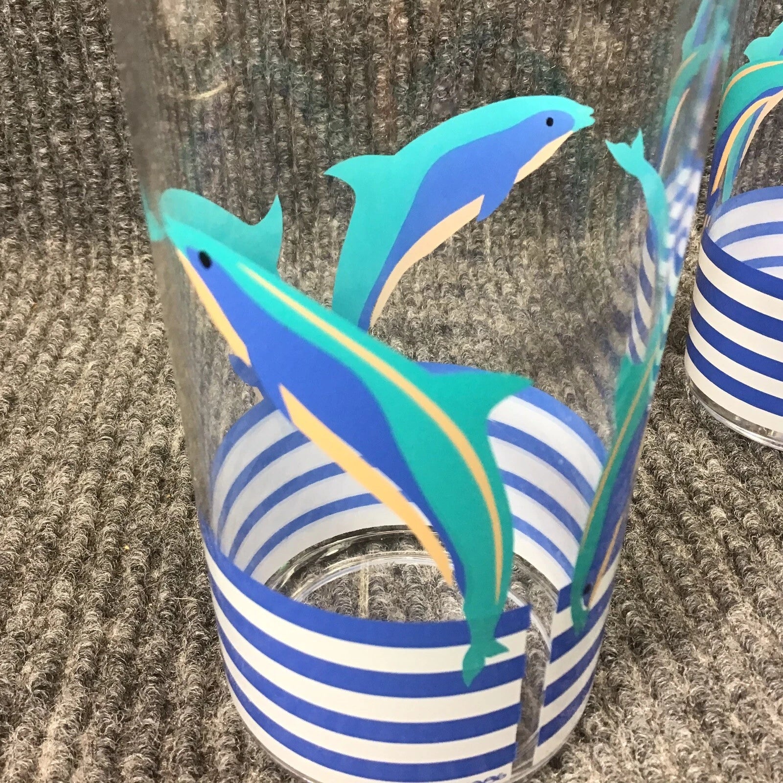 Vtg 1986 Aladdin Kalor 16 oz. Dolphin￼ Design Set Of 4 Acrylic Highball Glasses | eBay