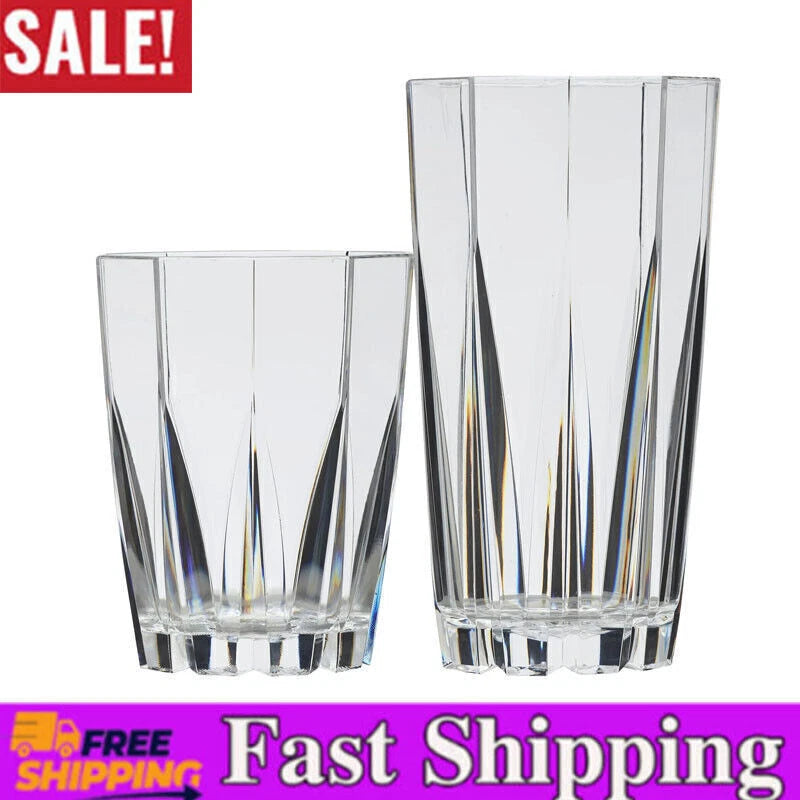 24-Ounce Clear Stackable Tumblers Set of 12 Drinkware Dishwasher Safe BPA-Free | eBay