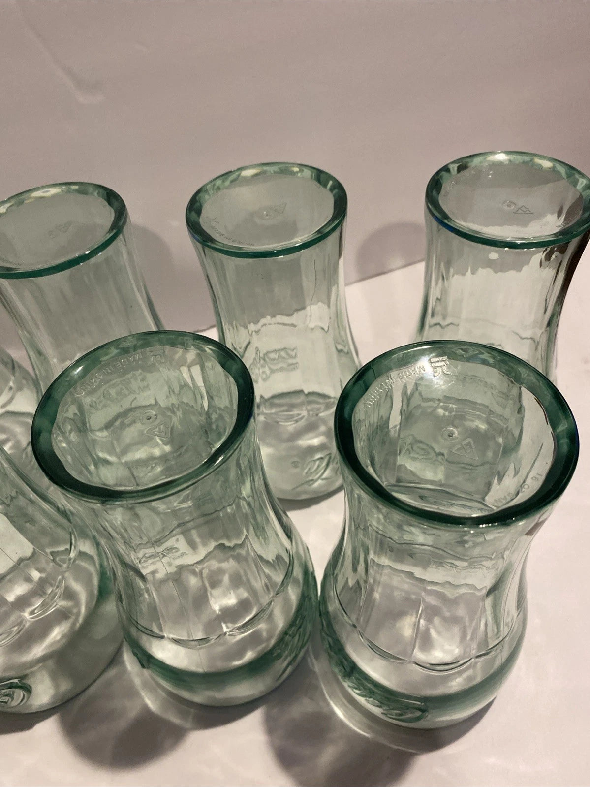 Set of 7 Coca -Cola Green Plastic Tumblers 6” Embossed Logo VTG Style Cups | eBay