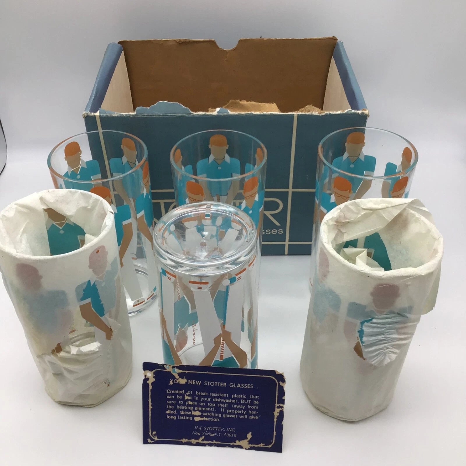 Stotter Golf Theme Large Plastic Glasses Set Of 6 New In Original Box 20 Ounce | eBay
