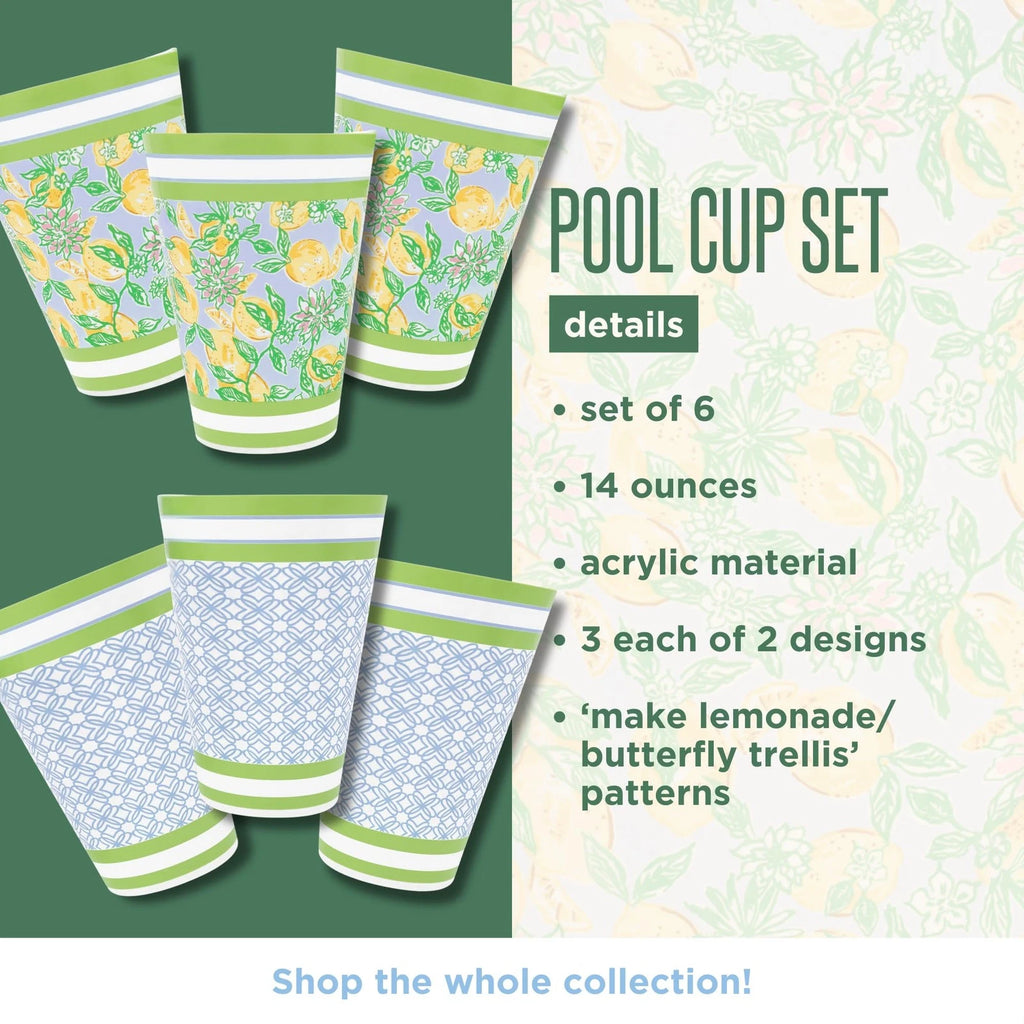 14 Ounce Reusable Plastic Pool Cups, Set of 6 Durable Kid-Friendly Drinking G... | eBay