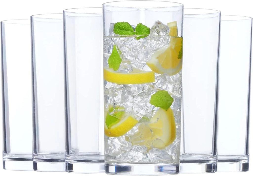 Modern 16oz Clear Plastic Water Cups Set of 6 | Reusable Tumblers Collection | eBay