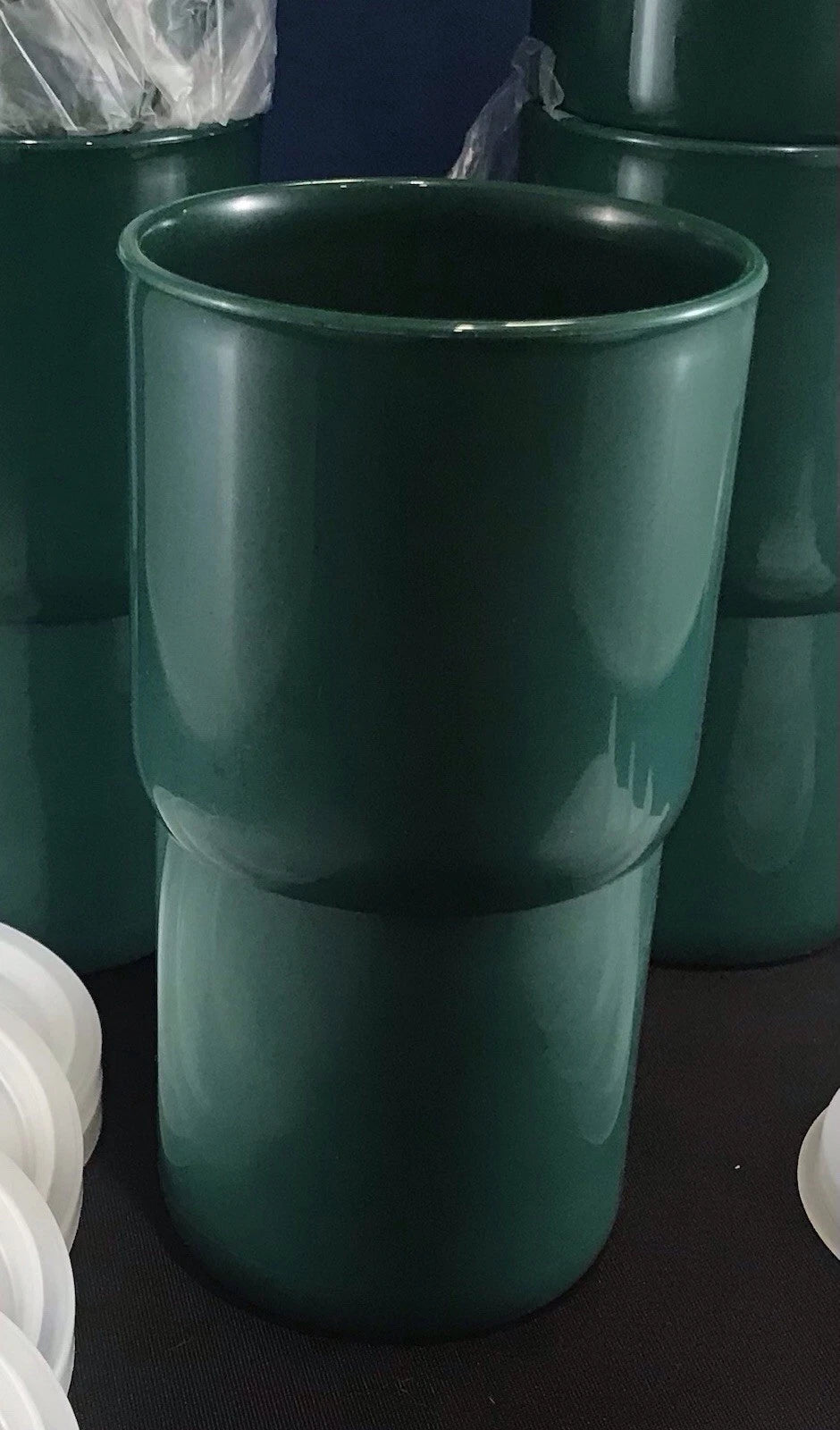 Set OF 6 TUPPERWARE 12oz STACKABLE GREEN TUMBLERS #2412 WITH LIDS And Sippers | eBay