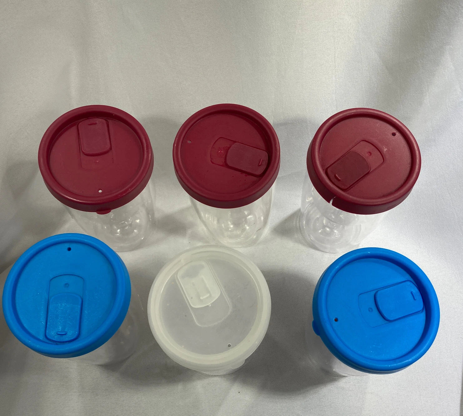 Wine Glass Plastic Tumbler Clear Encased Goblet Cups with Lid Set Of Six | eBay