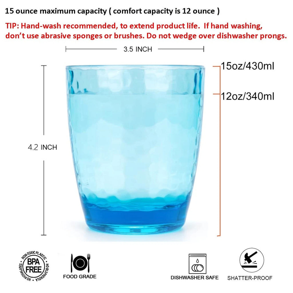 KOXIN-KARLU Hammered 15-ounce Plastic Tumbler Acrylic Glasses, set of 6 Multi... | eBay