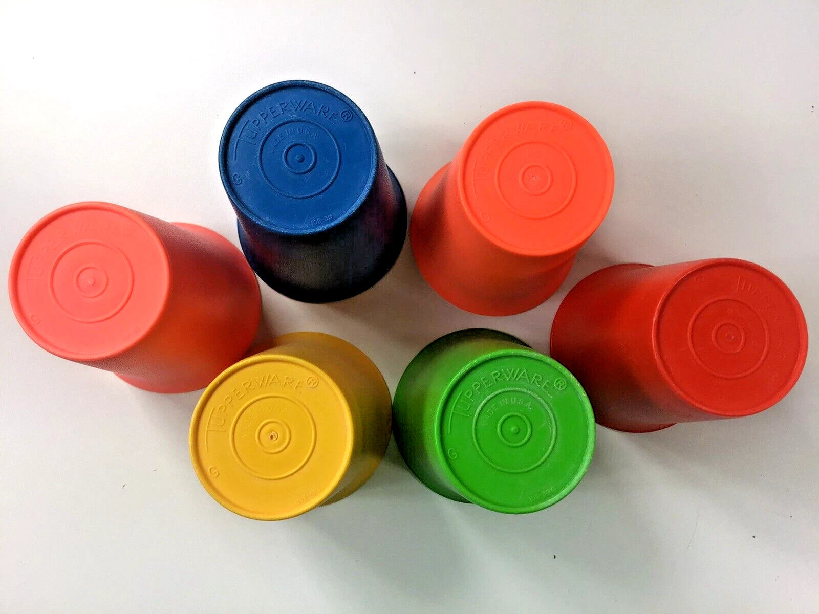 Lot of 6 Vintage Tupperware 8oz Drinking Cups Kids 109 Stacking Bell Tumblers | eBay