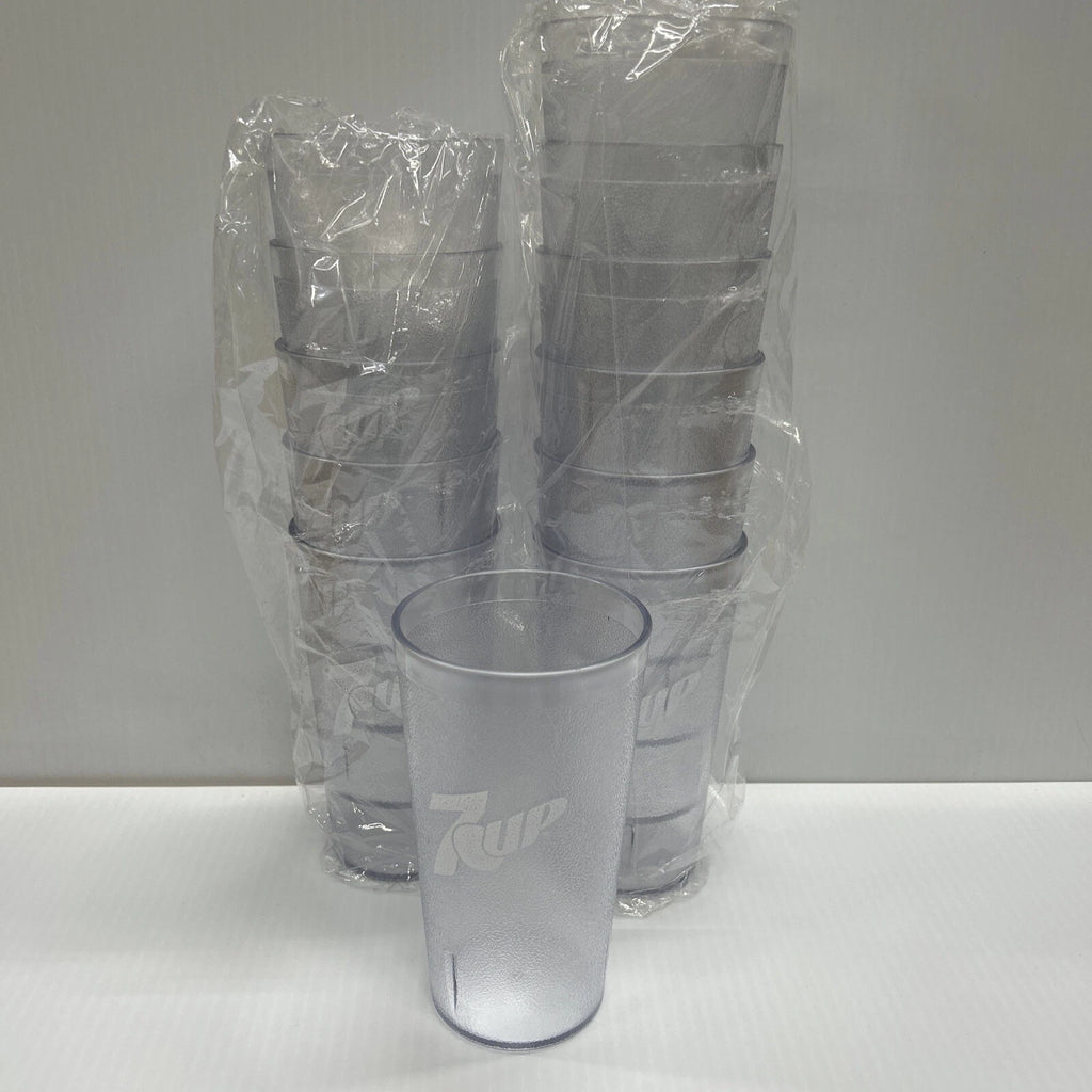 New (12) 7 Up Logo Restaurant Clear Plastic Tumblers Cups 16oz Impact | eBay