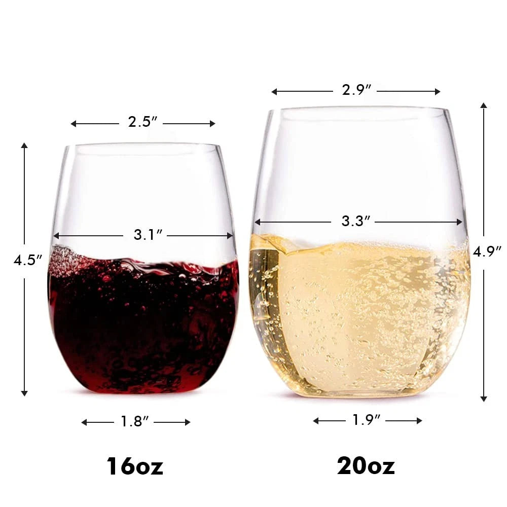 Outdoor Wine Glasses Stemless (20oz) | Set of 6 | Unbreakable Tritan Plastic ... | eBay