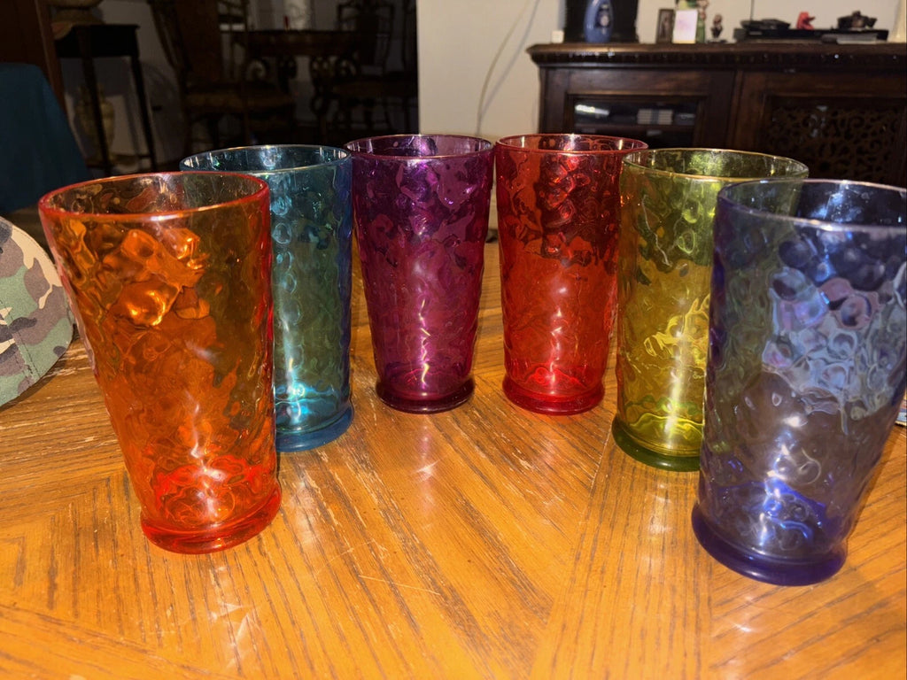 1970’s Pasabache Jewel Tone Optic Circles Acrylic 16oz Tumblers Set Of 6 | eBay