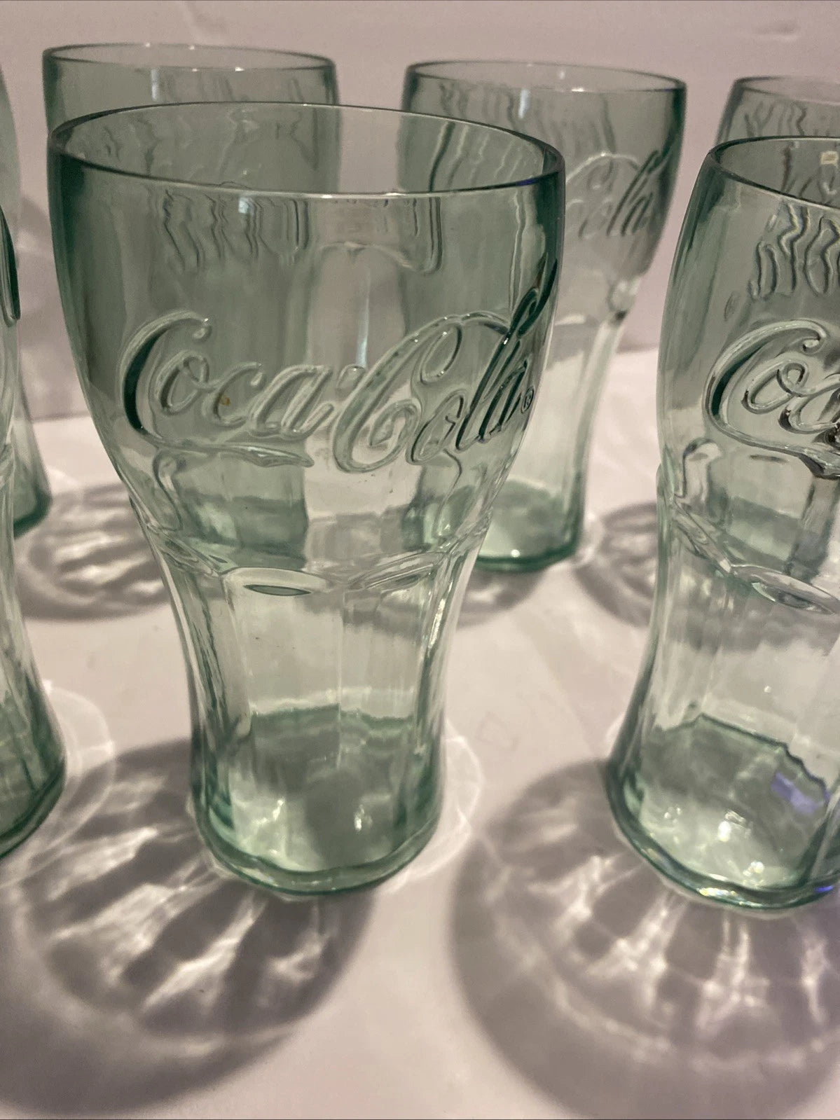 Set of 7 Coca -Cola Green Plastic Tumblers 6” Embossed Logo VTG Style Cups | eBay