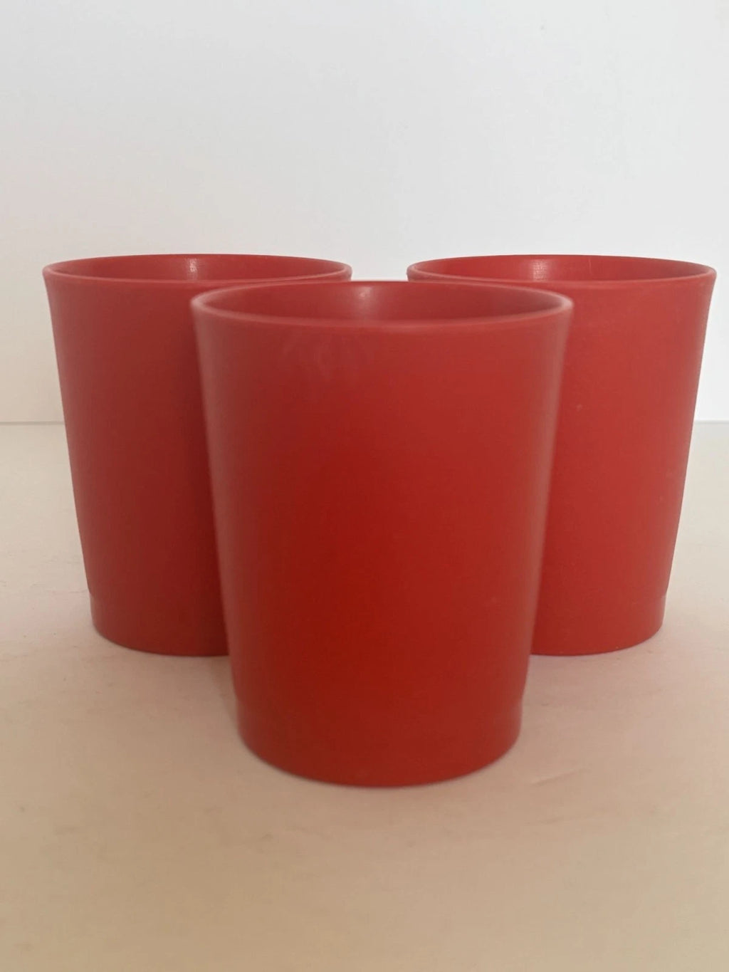 Vintage Tupperware Juice Cup Red Plastic Small Tumbler 6 oz Style 1251 Set of 3 | eBay
