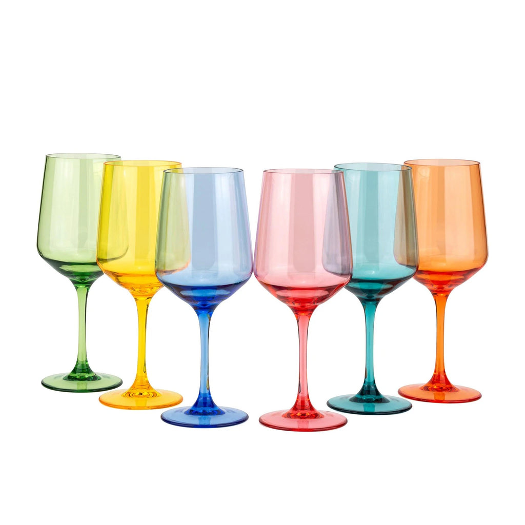 KOXIN-KARLU 18oz Unbreakable Acrylic Wine Glasses, Multicolor Set of 6 | eBay