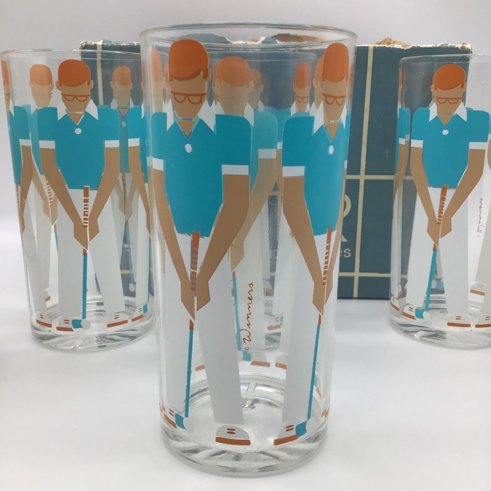 Stotter Golf Theme Large Plastic Glasses Set Of 6 New In Original Box 20 Ounce | eBay