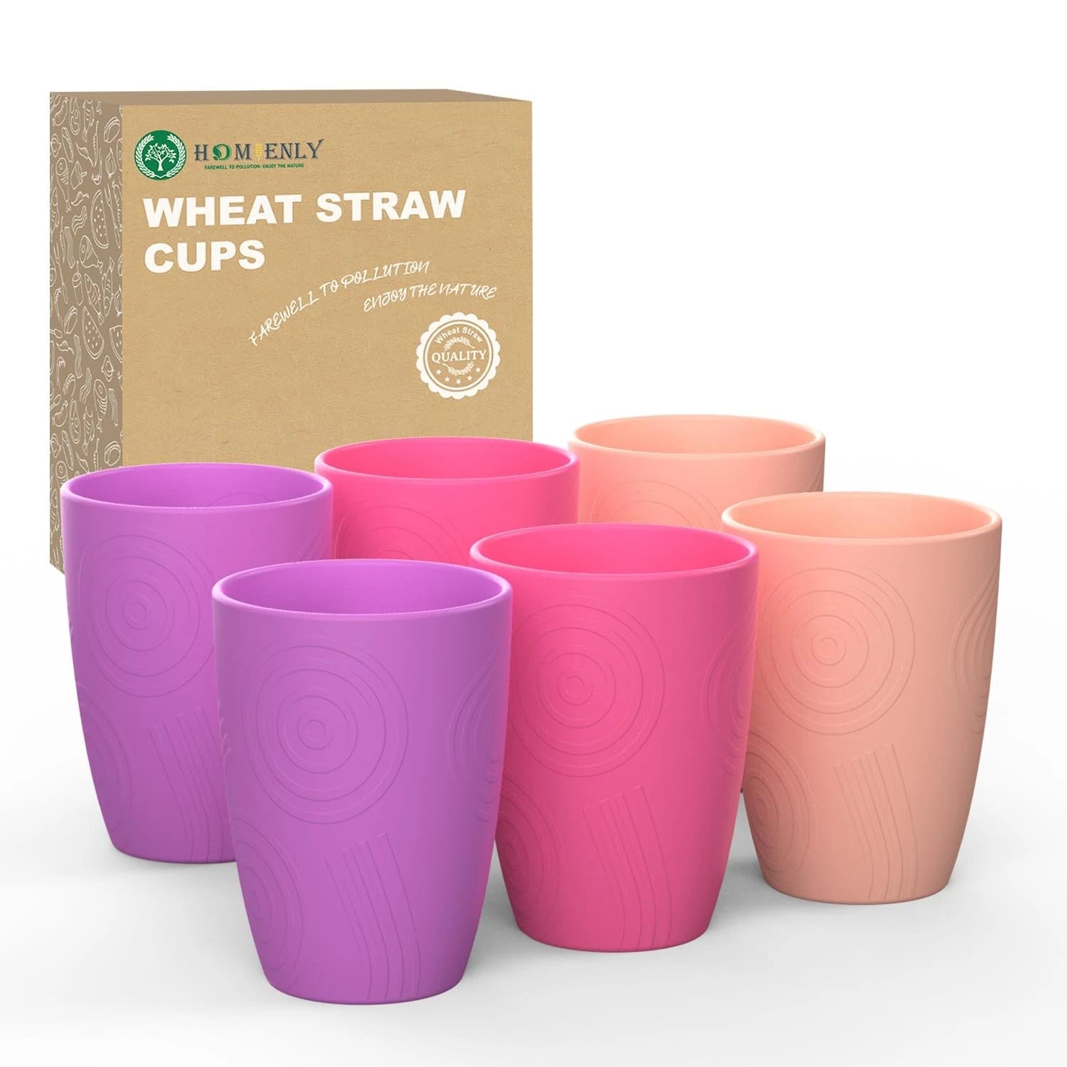 Premium Wheat Straw Cups - Set of 6 | Alternative Plastic Cups 12 OZ | Unbrea... | eBay
