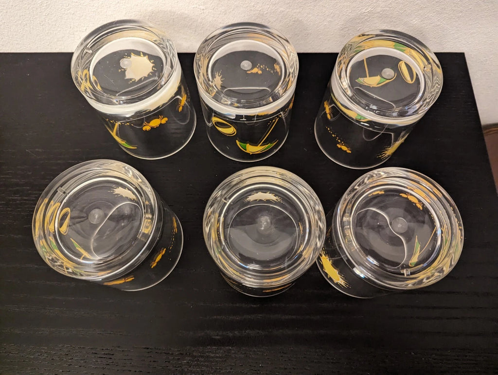 Set of 6 plastic glasses tumblers Sun Beach Ball Umbrella Crabs 4” yellow green | eBay