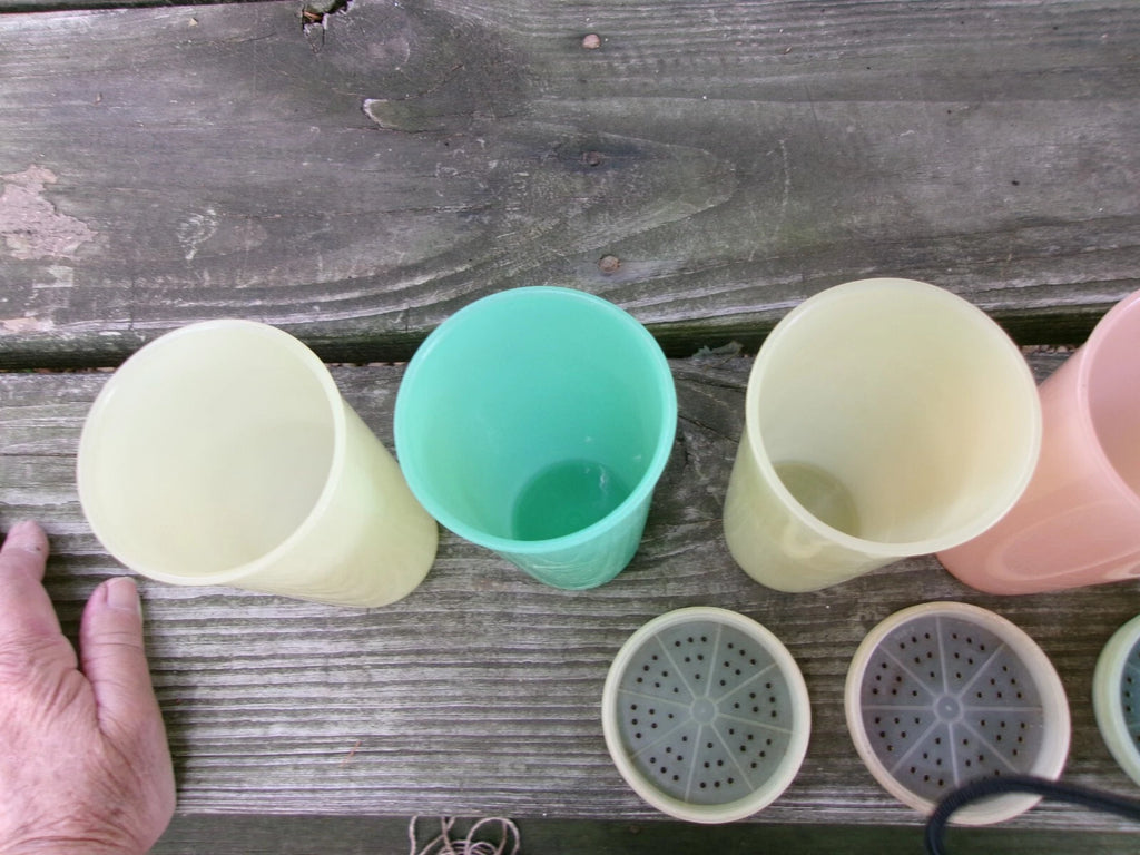 Lot of 7 Vtg. Tupperware Pastel Tumblers 6" Drinking Glasses - 8 Oz + 4 Coaster | eBay