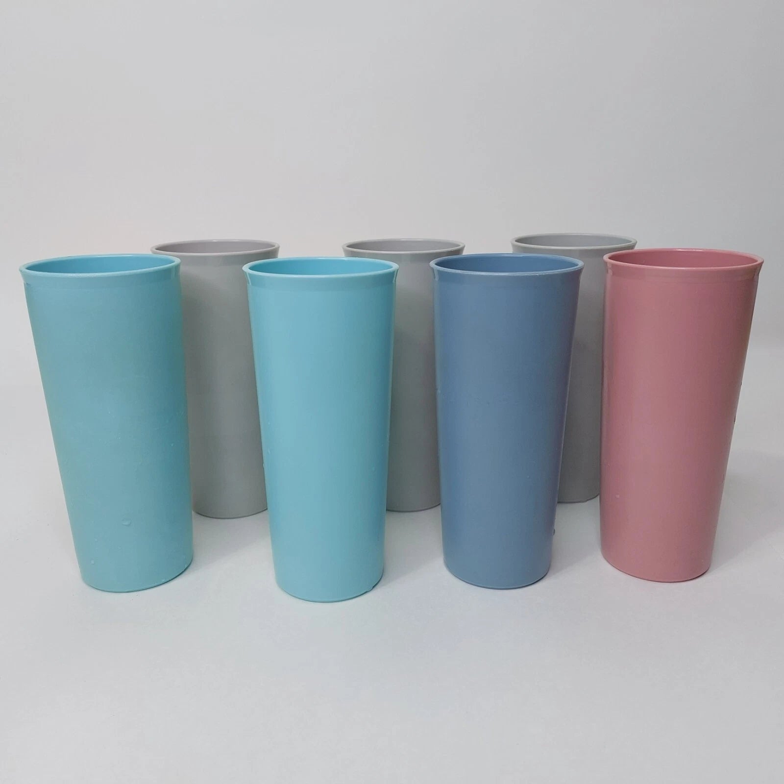 7 Vintage Tupperware Stacking Drinking Tumblers 16 oz Cups #107 Pastels | eBay